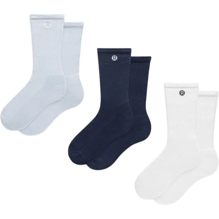 Детские носки-гольфы 3 пары Lululemon, Club Blue/Starch Blue/White