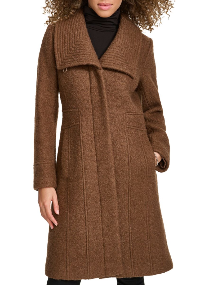

Пальто из шерстяной смеси с воротником-стойкой Kenneth Cole, цвет Sepia