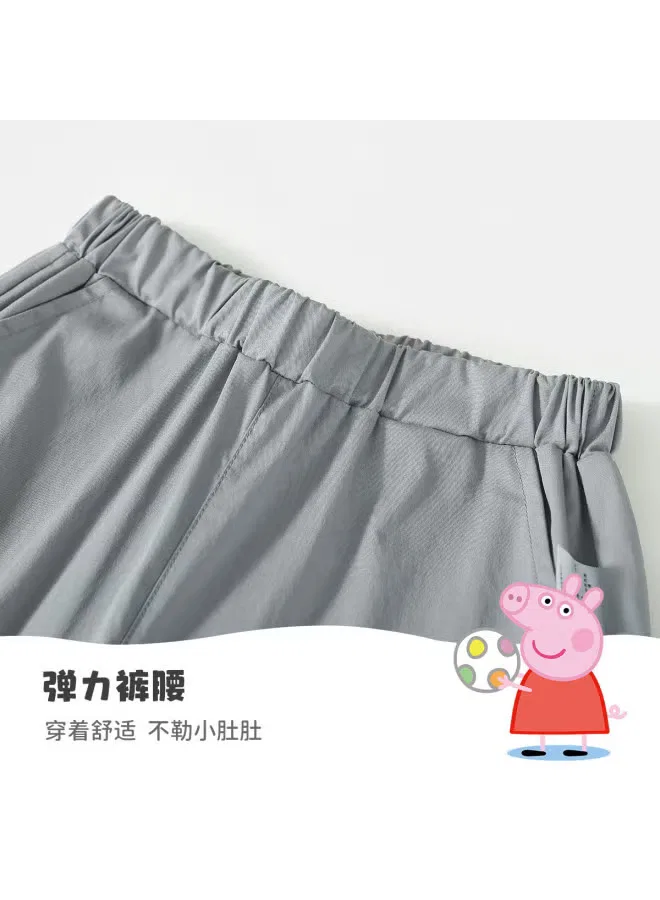 Штаны-джоггеры летние легкие дышащие Peppa Pig, серый — фото 4