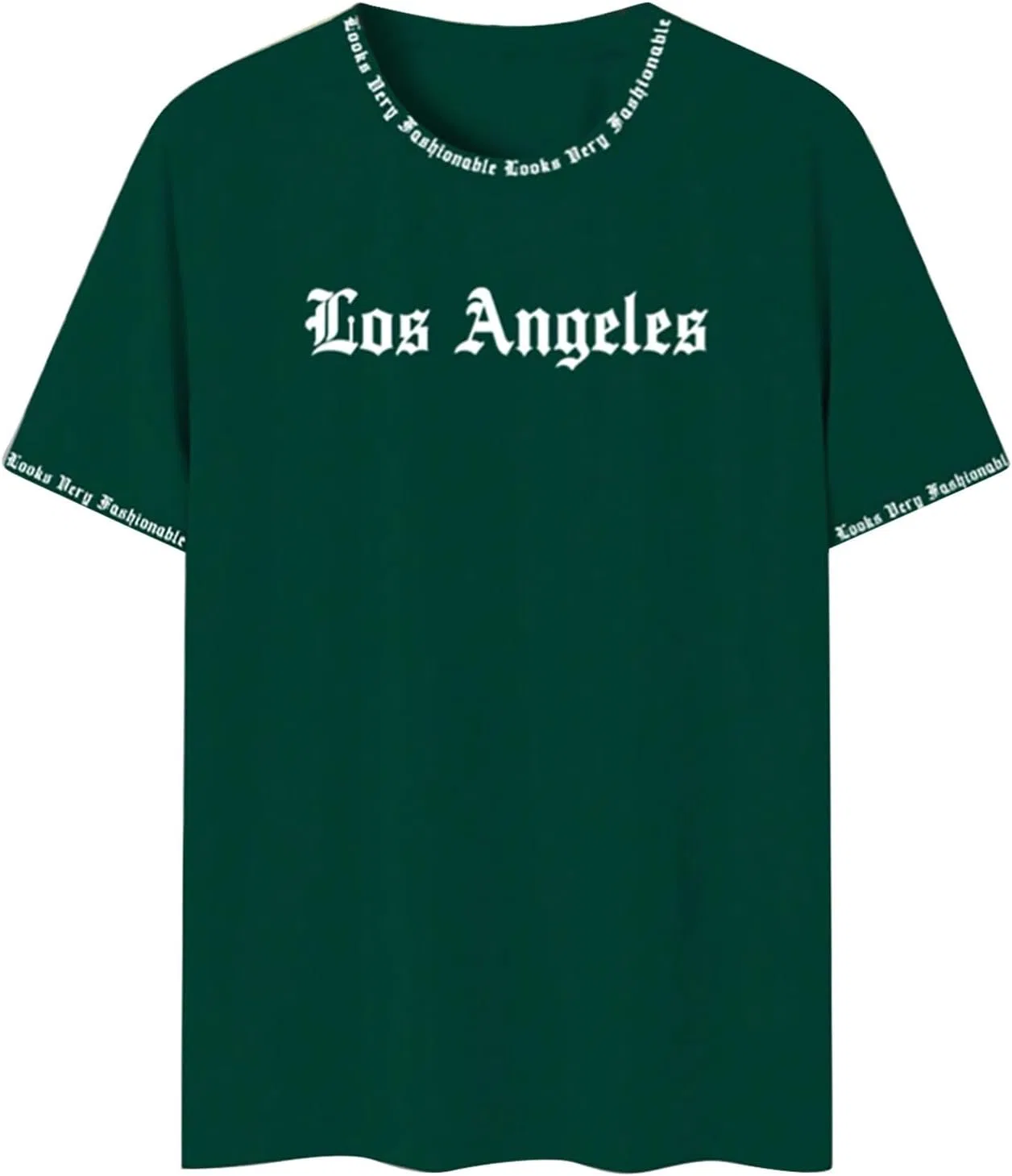 Мужская футболка с алфавитным принтом Regular Fit, Dark Green