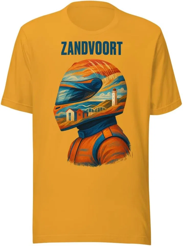 Мужская футболка с принтом шлема Zandvoort, Mustard
