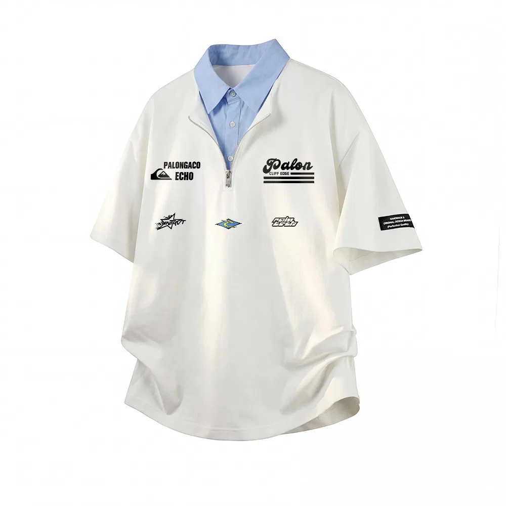 Детское поло с воротником и коротким рукавом Polo Collar Moderate Mock, PAL ONGACO, White