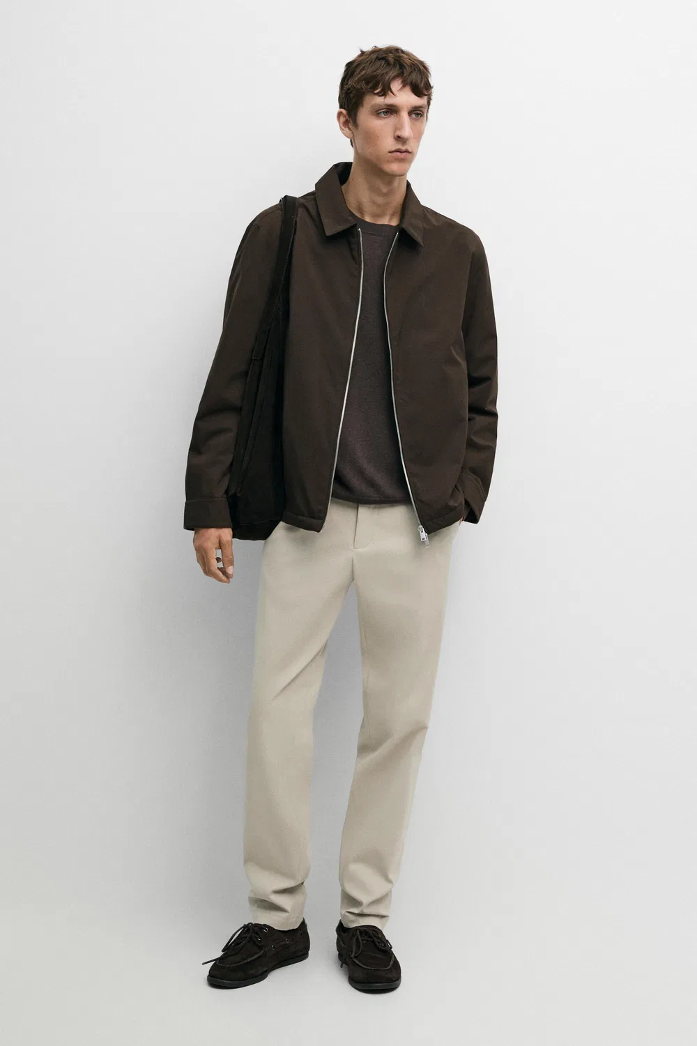 Брюки Massimo Dutti, узкие, бежевый