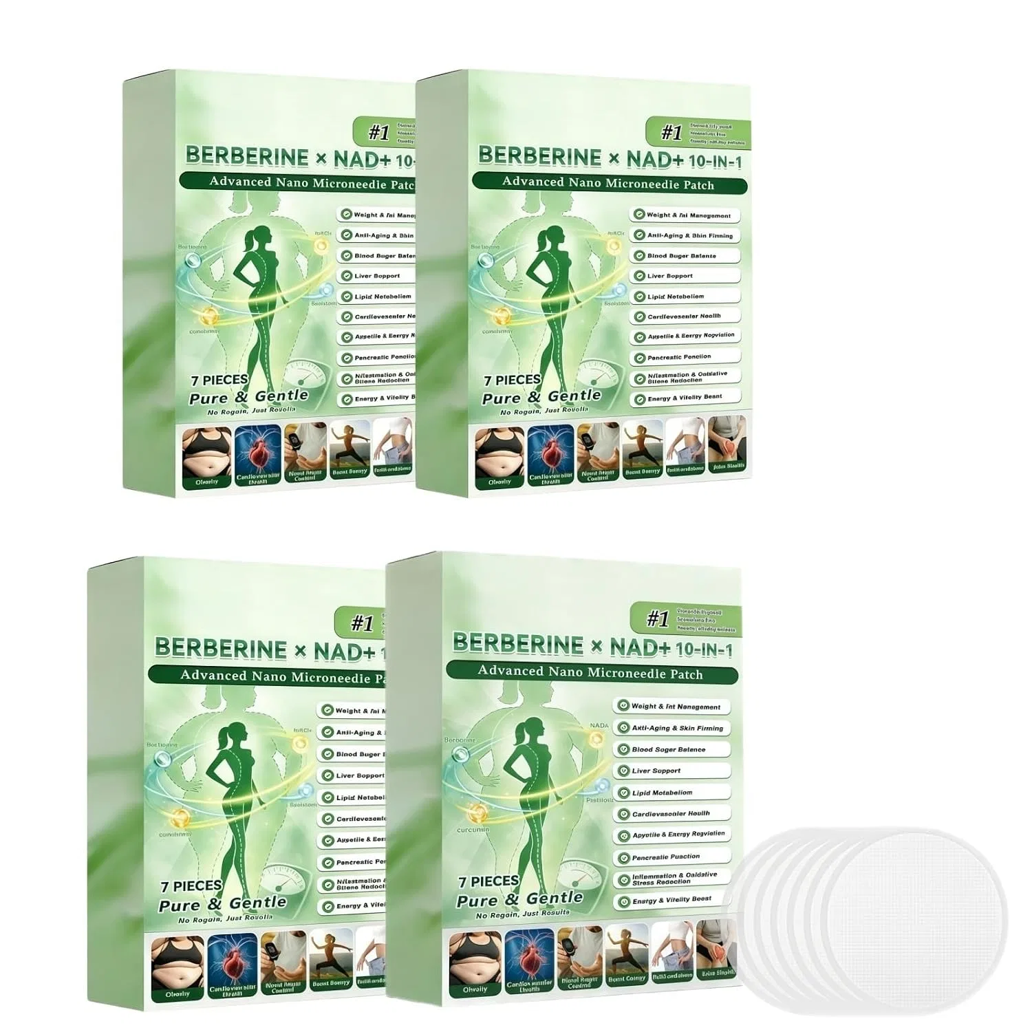 Патчи для похудения, Générique, 7 шт, 200 г, 4 Boxen