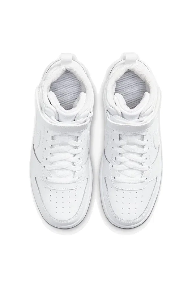 Детские кроссовки для девочек с шнуровкой Nike Court Borough Mid 2, Белый — фото 2