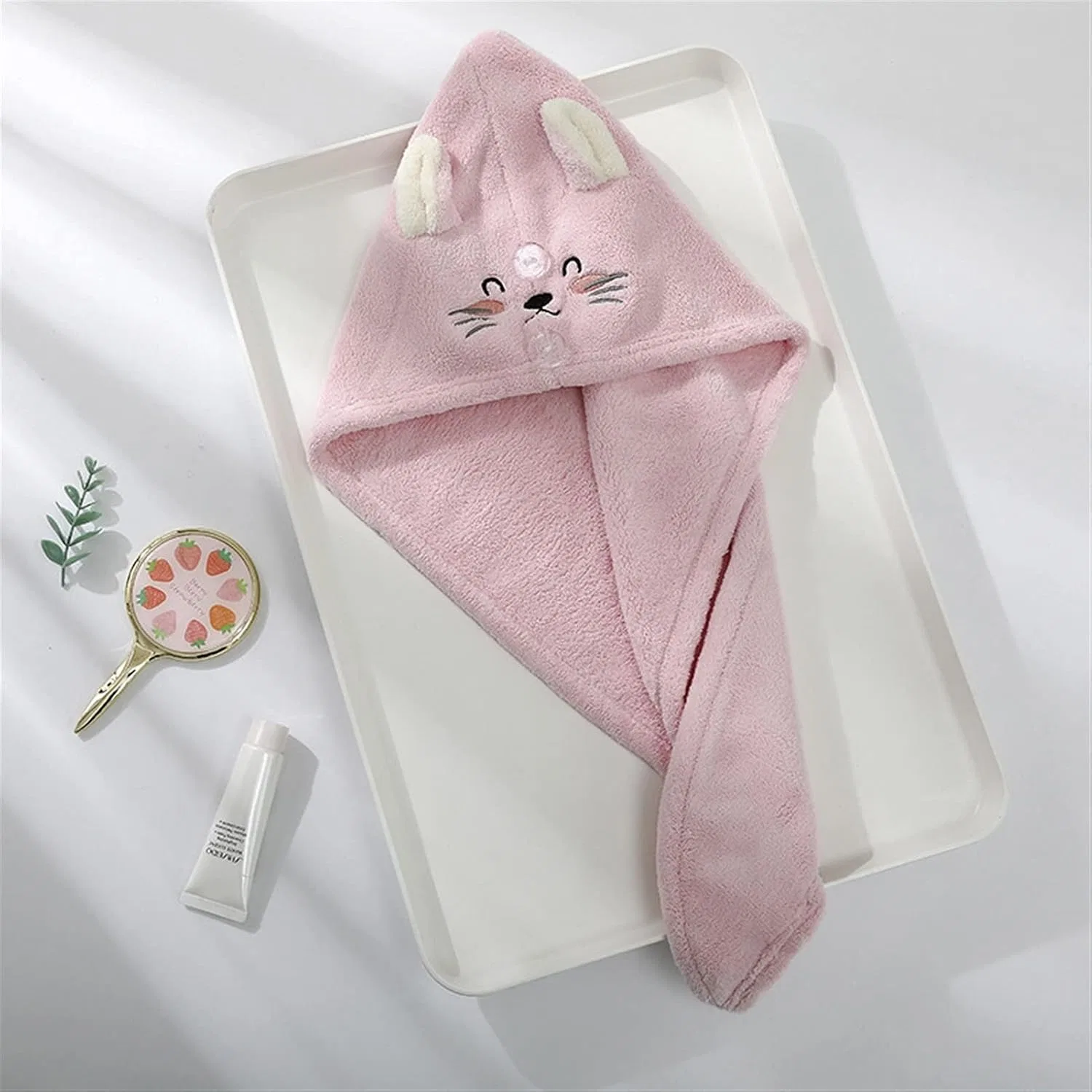 Полотенце для волос TYUTYU, 25x65 см, Coral Fleece, Style 2-pink