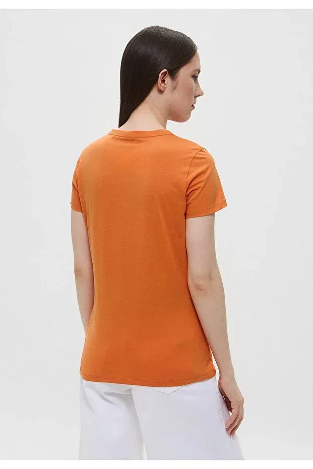 Женская футболка хлопковая Slim Fit Boss, Orange — фото 3