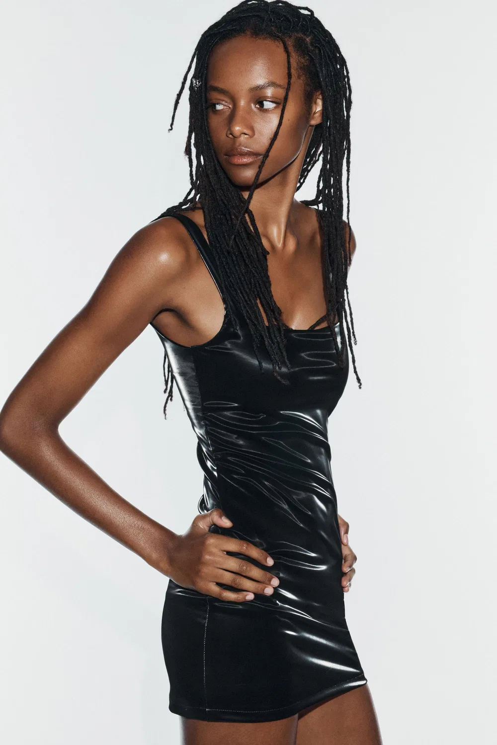 Мини-платье с эффектом мерцания ZARA, Black — фото 4