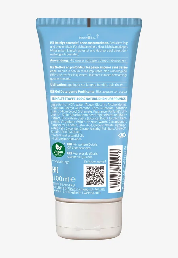 Очищающий гель 100 мл Clarifying wash gel Weleda — фото 2