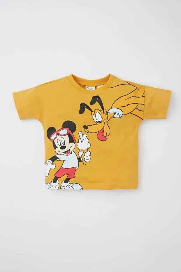 Детская футболка для мальчиков с принтом Disney Mickey & Minnie Defacto, Yellow-Yl386 — фото 3