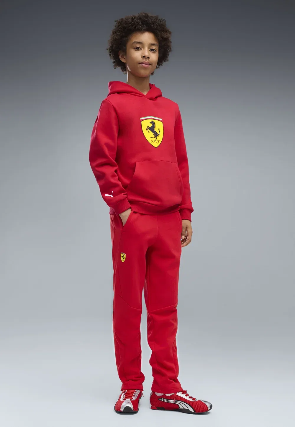 Толстовка с флисовой подкладкой и цветным щитом Scuderia Ferrari Puma, Rosso Corsa — фото 3