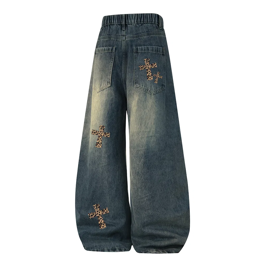 Детские джинсы свободного кроя с широкими штанинами Unisex Moderate Wide Leg, PAL ONGACO, Vintage Blue
