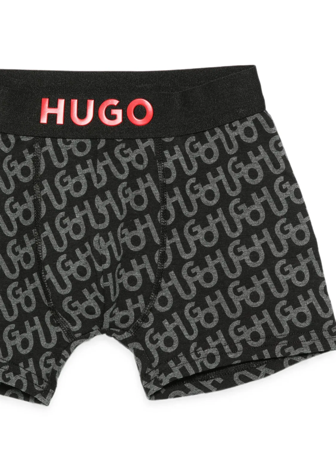 Комплект из двух боксеров с монограммой и логотипом Hugo Kids, черный — фото 2