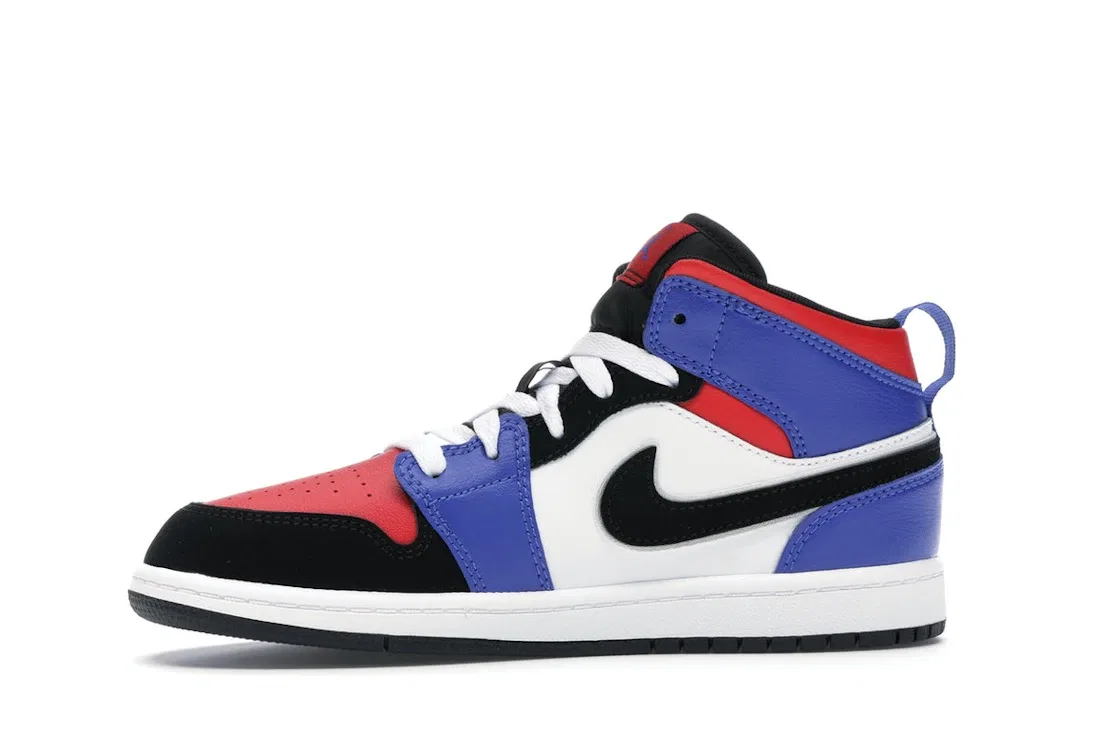 Детские кроссовки Lifestyle Jordan 1 Mid Jordan, White/Black-Hyper Royal-University Red-Metallic Silver — фото 3