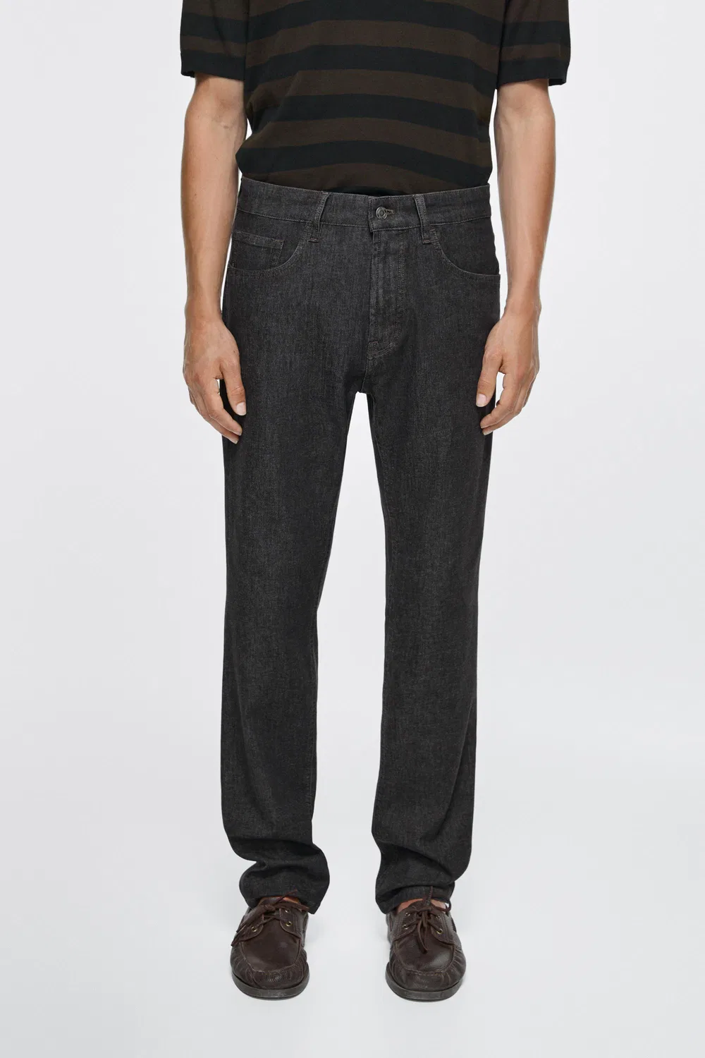 Джинсы Massimo Dutti, зауженный крой, легкие, черный — фото 2