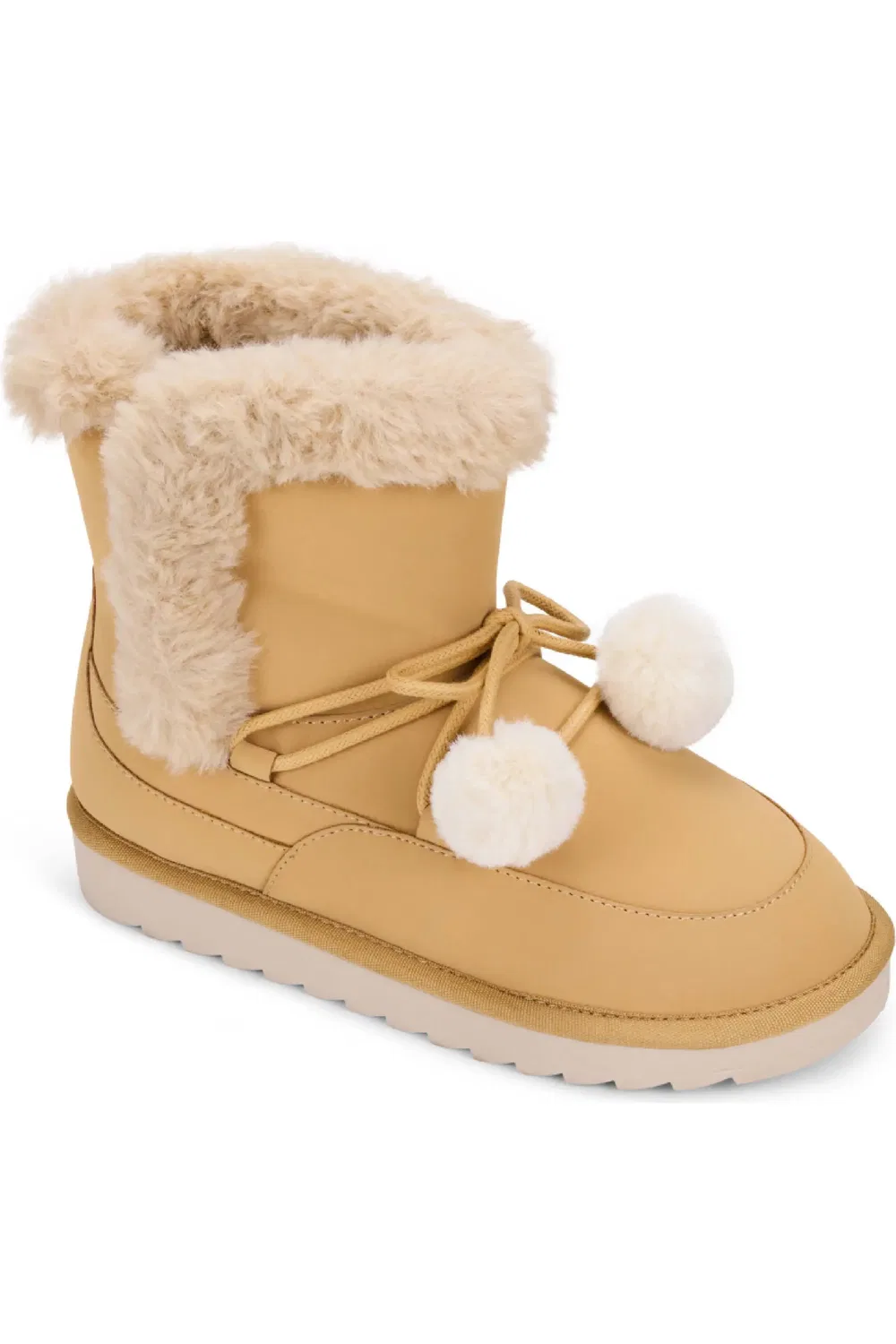 Детские ботинки на меху с помпонами Miss Snow Fluff Yosi Samra, Cream