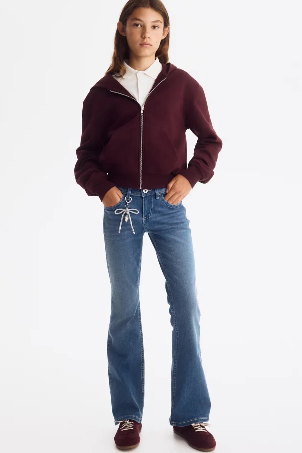 Джинсы-Клеш с вышивкой H&M, Denimblau — фото 3