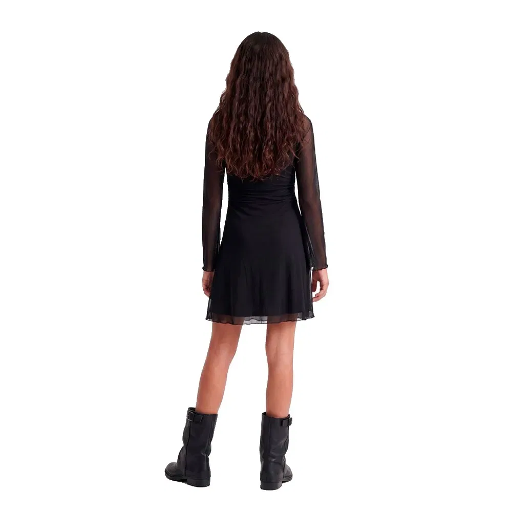 Детское платье для девочек с длинным рукавом Jack & jones Minna JJXX, Black — фото 2