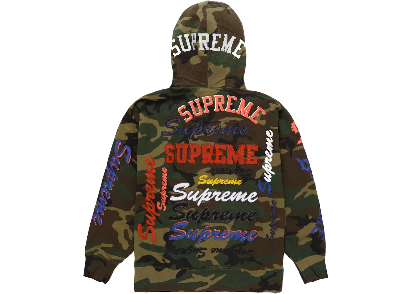 Мужской худи с капюшоном с принтом Supreme Sweatshirt, Woodland Camo
