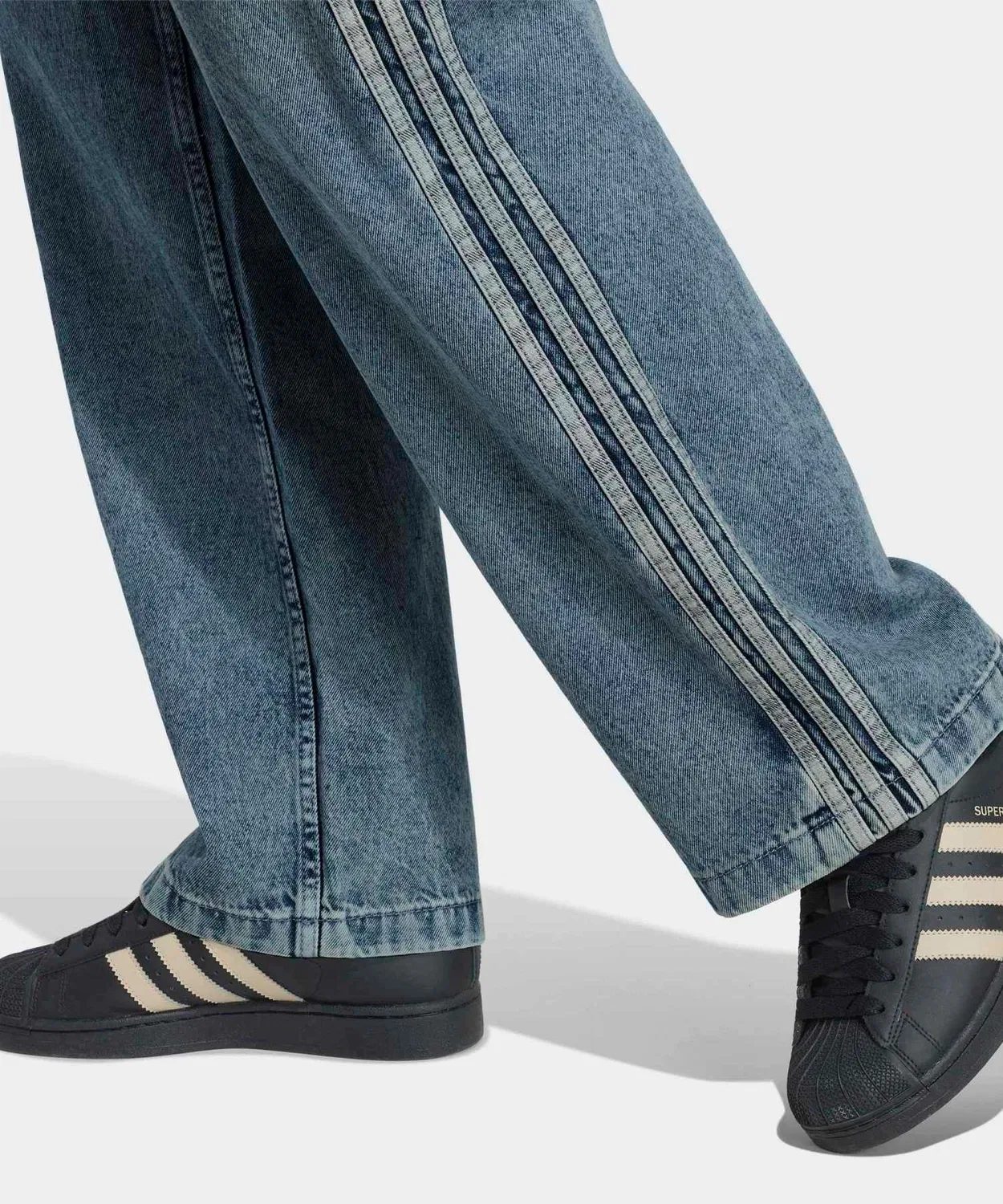 Детские джинсовые брюки свободного кроя Firebird Loose Denim Track Pants Adidas, Blue — фото 4