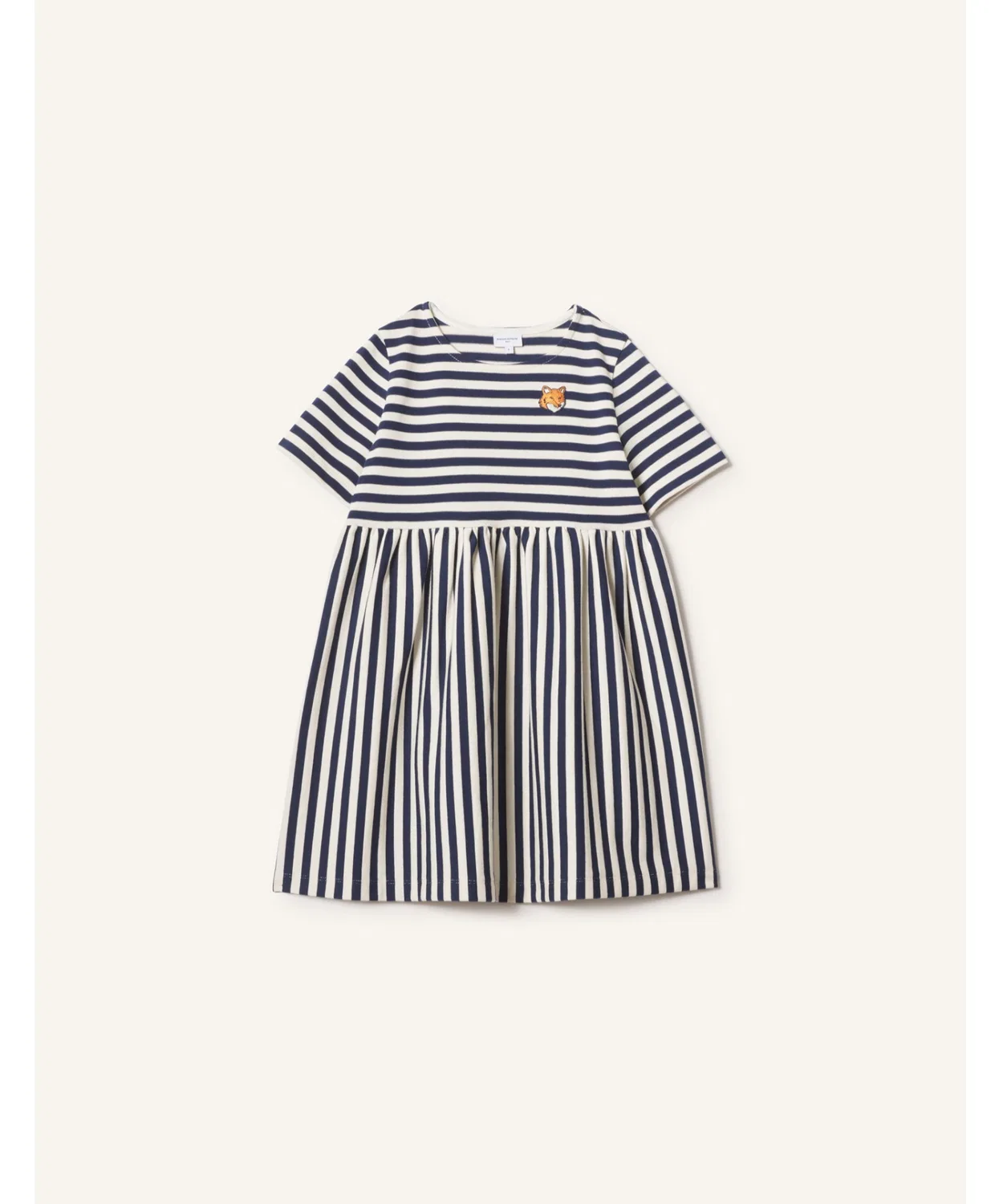 Детское платье для девочек с длинным рукавомполо Maison Kitsune, White/Navy — фото 2