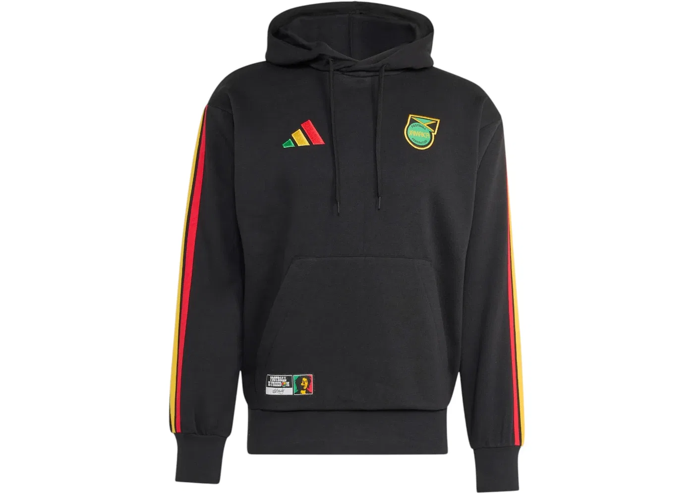 Мужская худи с принтом Jamaica Bob Marley DNA Fleece Adidas, Black