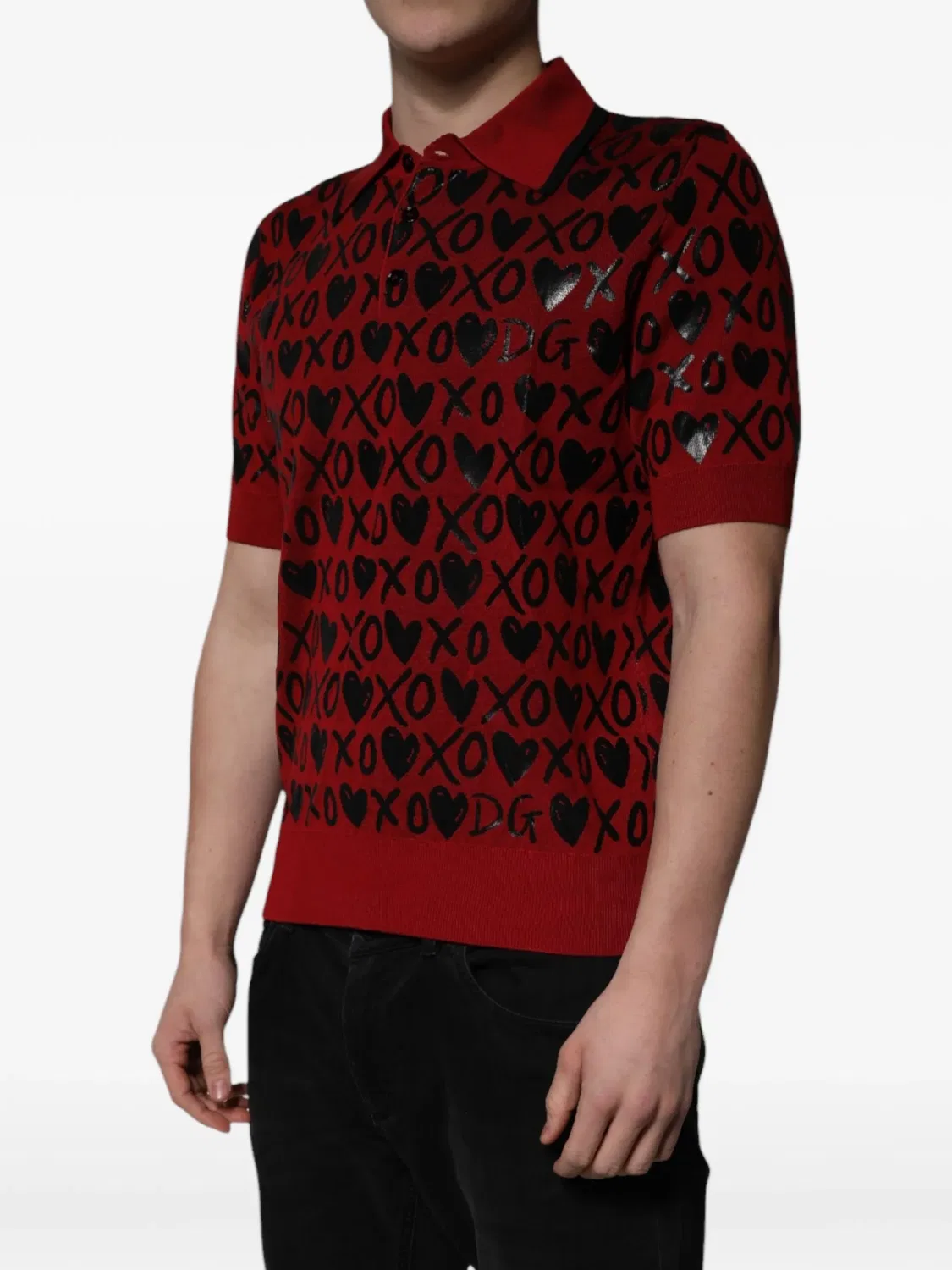 Рубашка поло из хлопка красного цвета Dolce & Gabbana, красный — фото 3