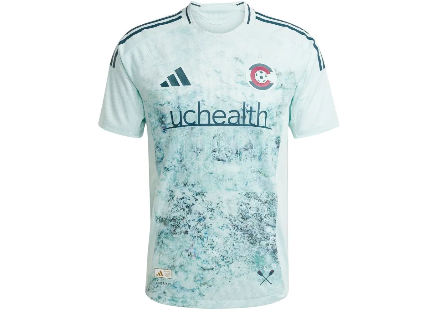 Мужская футболка-джерси с длинным рукавом Adidas Colorado Rapids 25/26 Away Authentic Jersey, Halo Mint