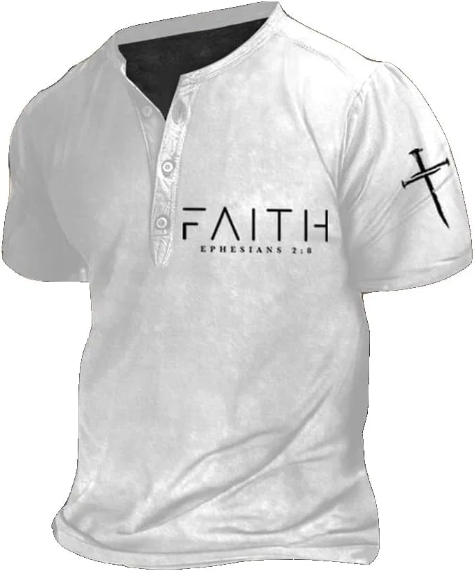 Мужская футболка с принтом Faith Ephesians, White