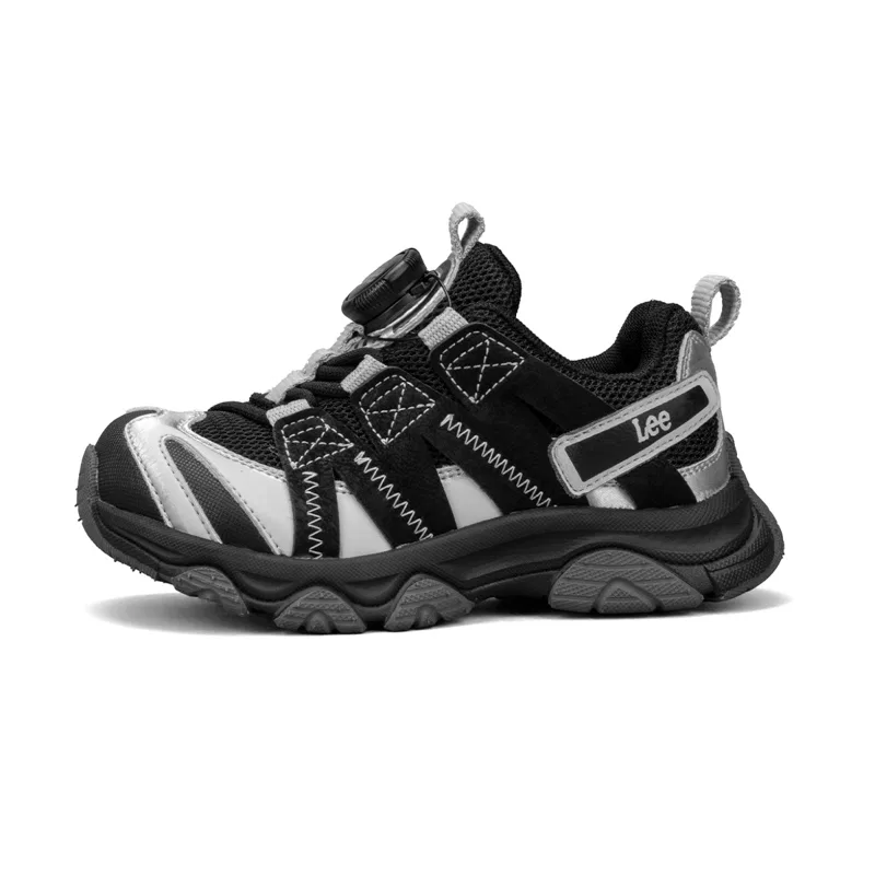 Детские уличные кроссовки из экокожи с сеткой Lee, Black