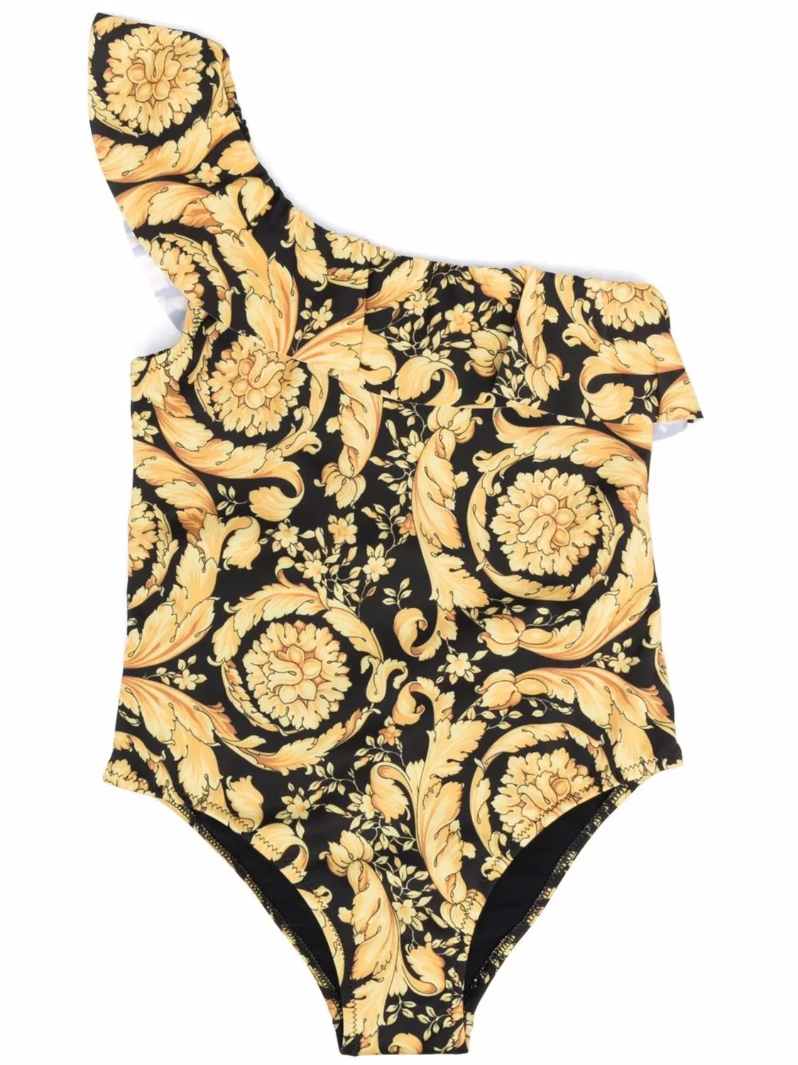 Купальник с принтом Barocco для детей Versace, черный
