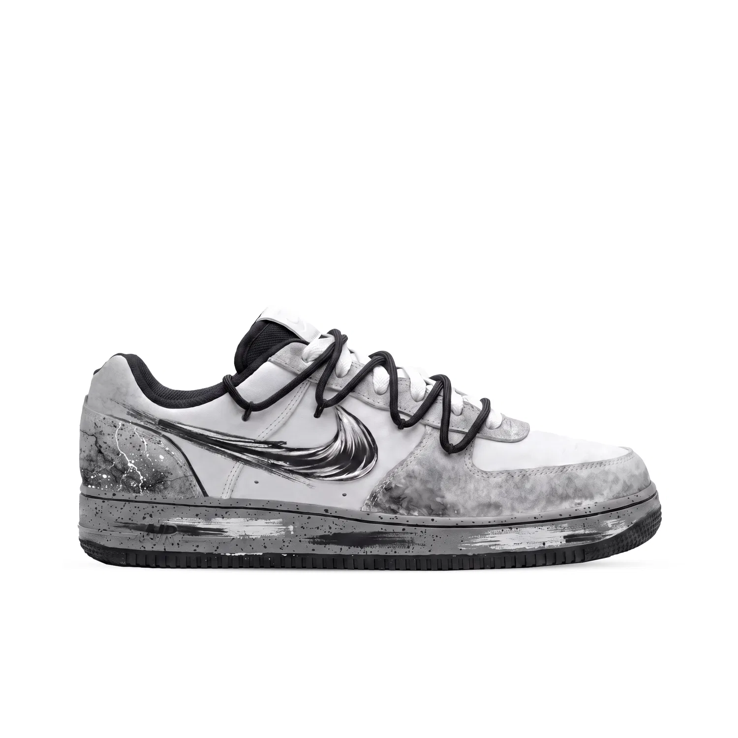Детские кроссовки для скейтбординга низкие Nike EBERNON, Black White Gray (Special Shopping Bag) — фото 4