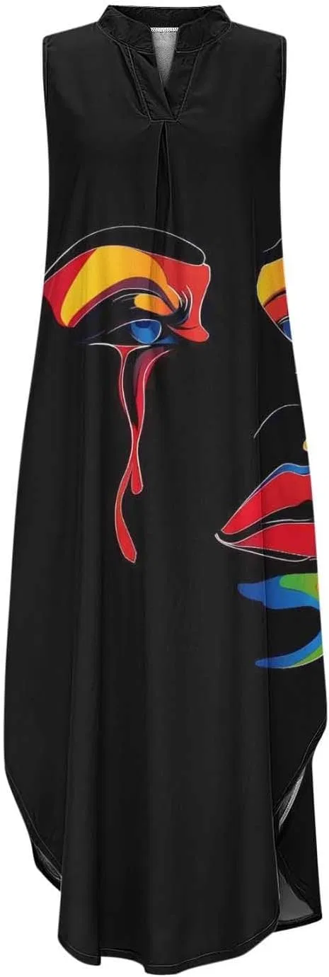 Женское летнее сарафан с цветочным принтом, Multicolor-02
