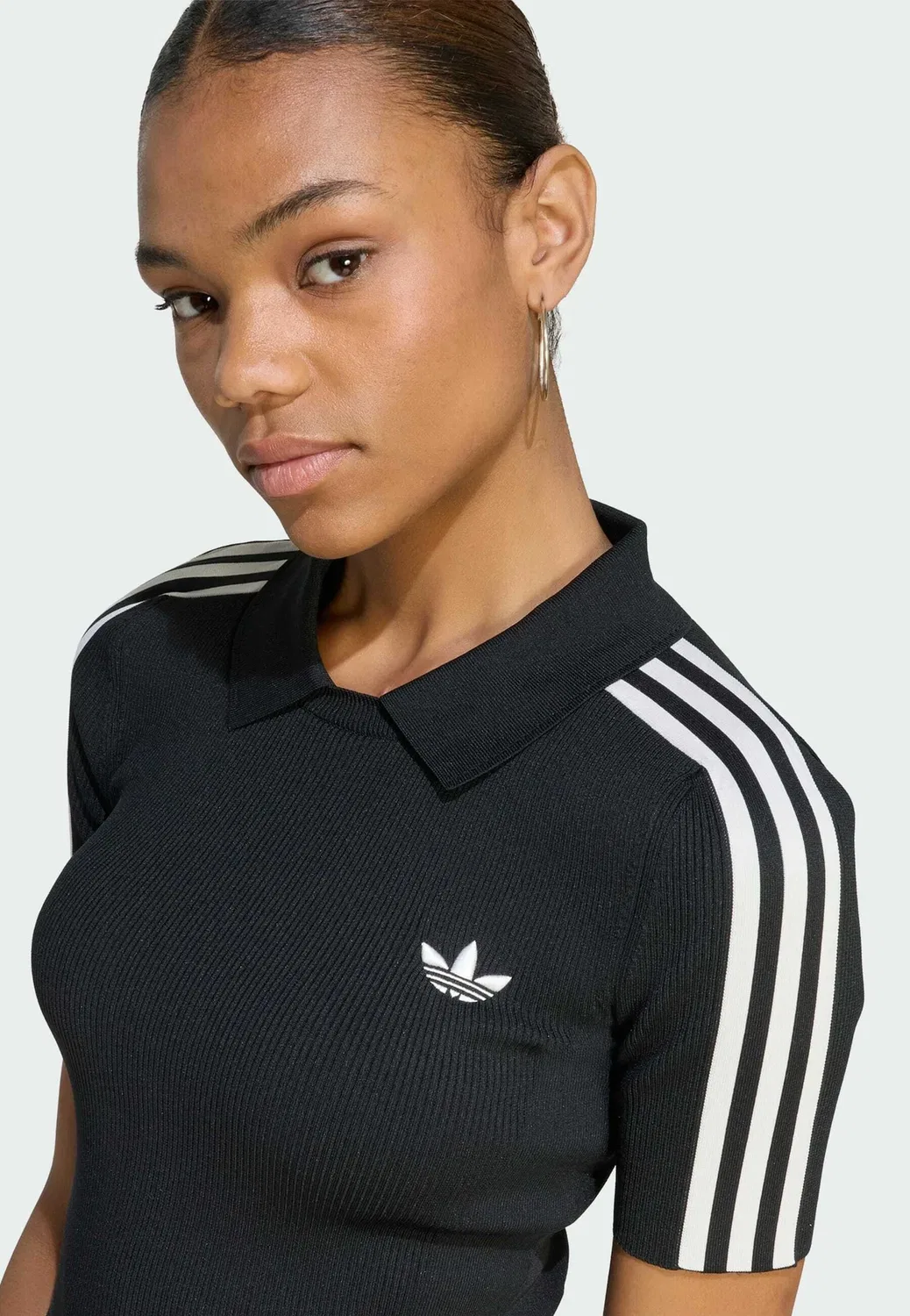 Футболка-Поло Tech rib cali tee Adidas Originals, Black Chalk White — фото 3