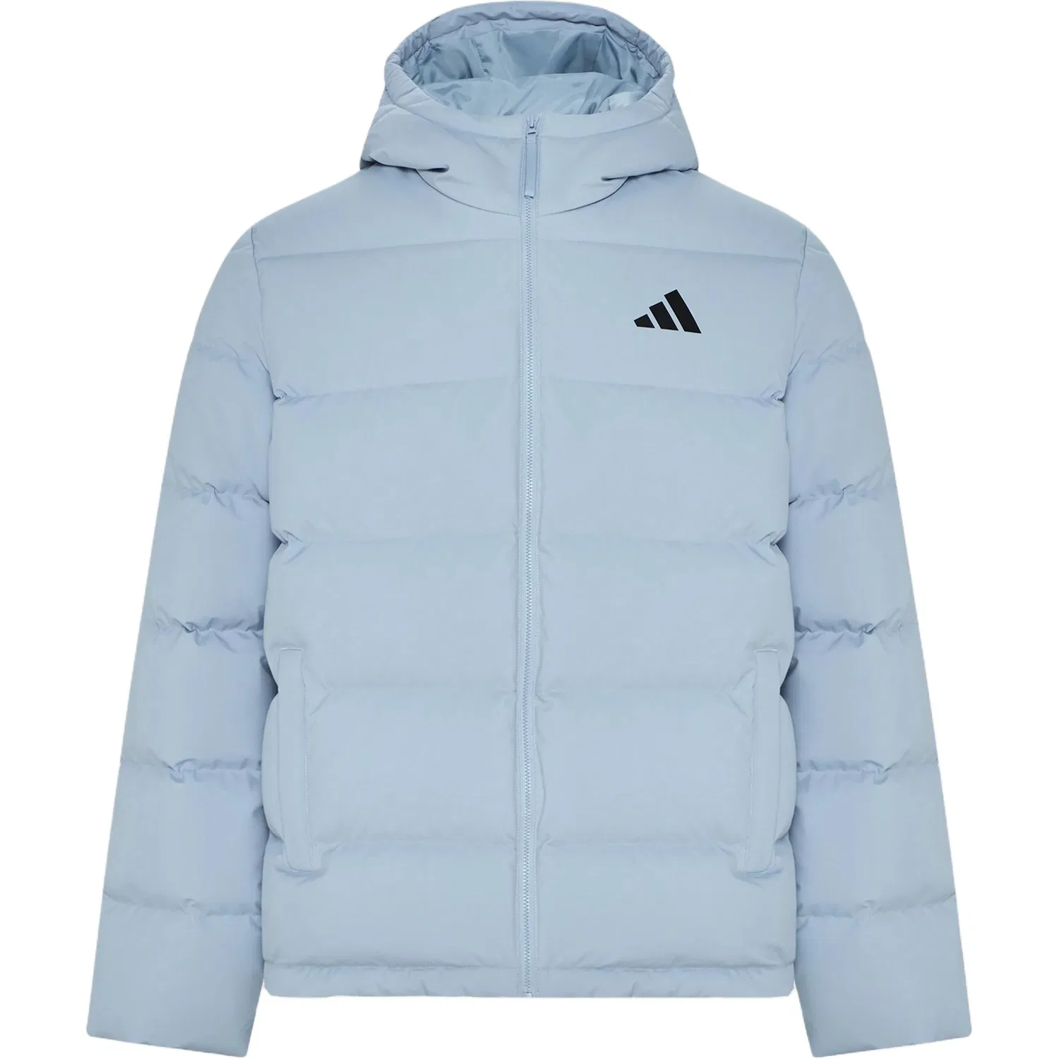 Мужское пуховое пальто с капюшоном, синее, Adidas