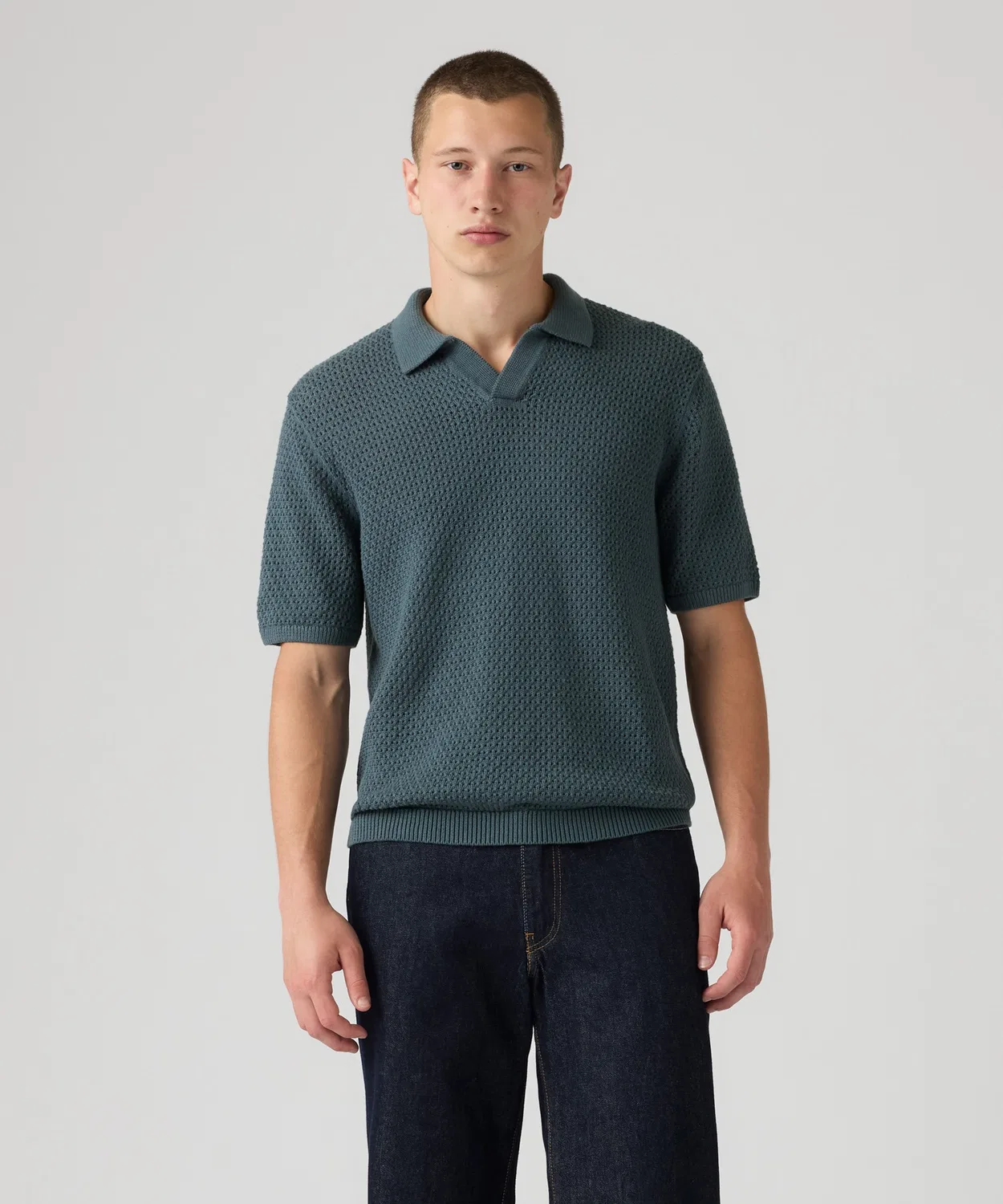 Мужская хлопковая поло с открытым воротником Dillon Levi's, Blue — фото 2