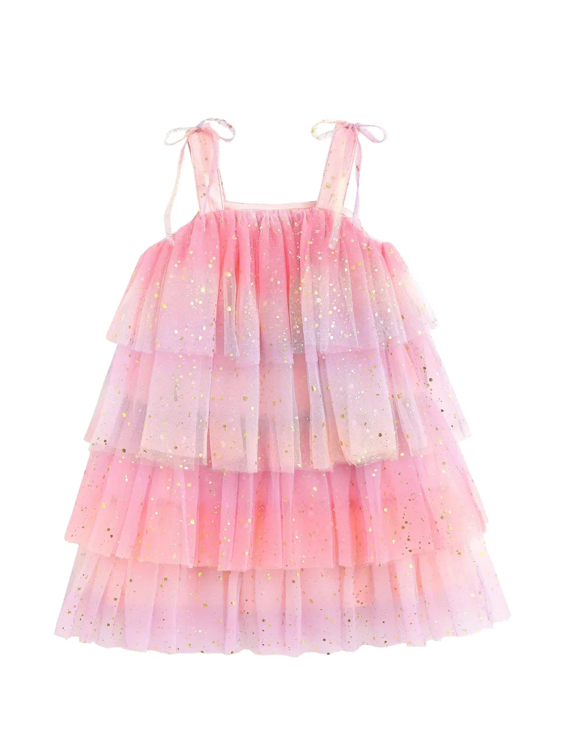 Ярусное платье Lysette с блестками Mimi Tutu, розовый — фото 2