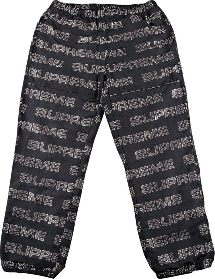 

Брюки Supreme Logo Ripstop Track Pant 'Black', черный