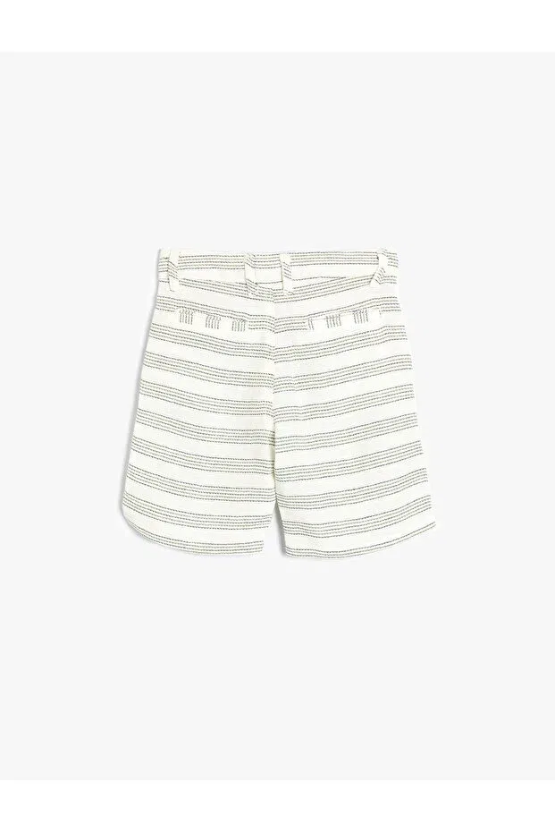 Детские шорты для мальчиков с карманами Koton, Ecru Striped — фото 2