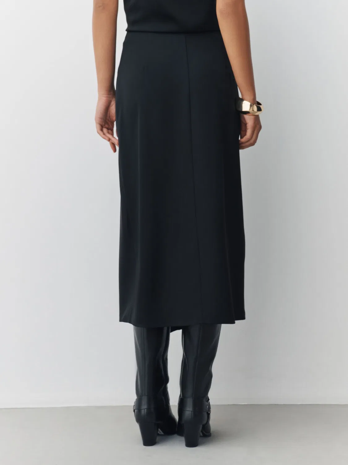 Юбка миди с запахом Black Midi Wrap Skirt Next, черный — фото 3