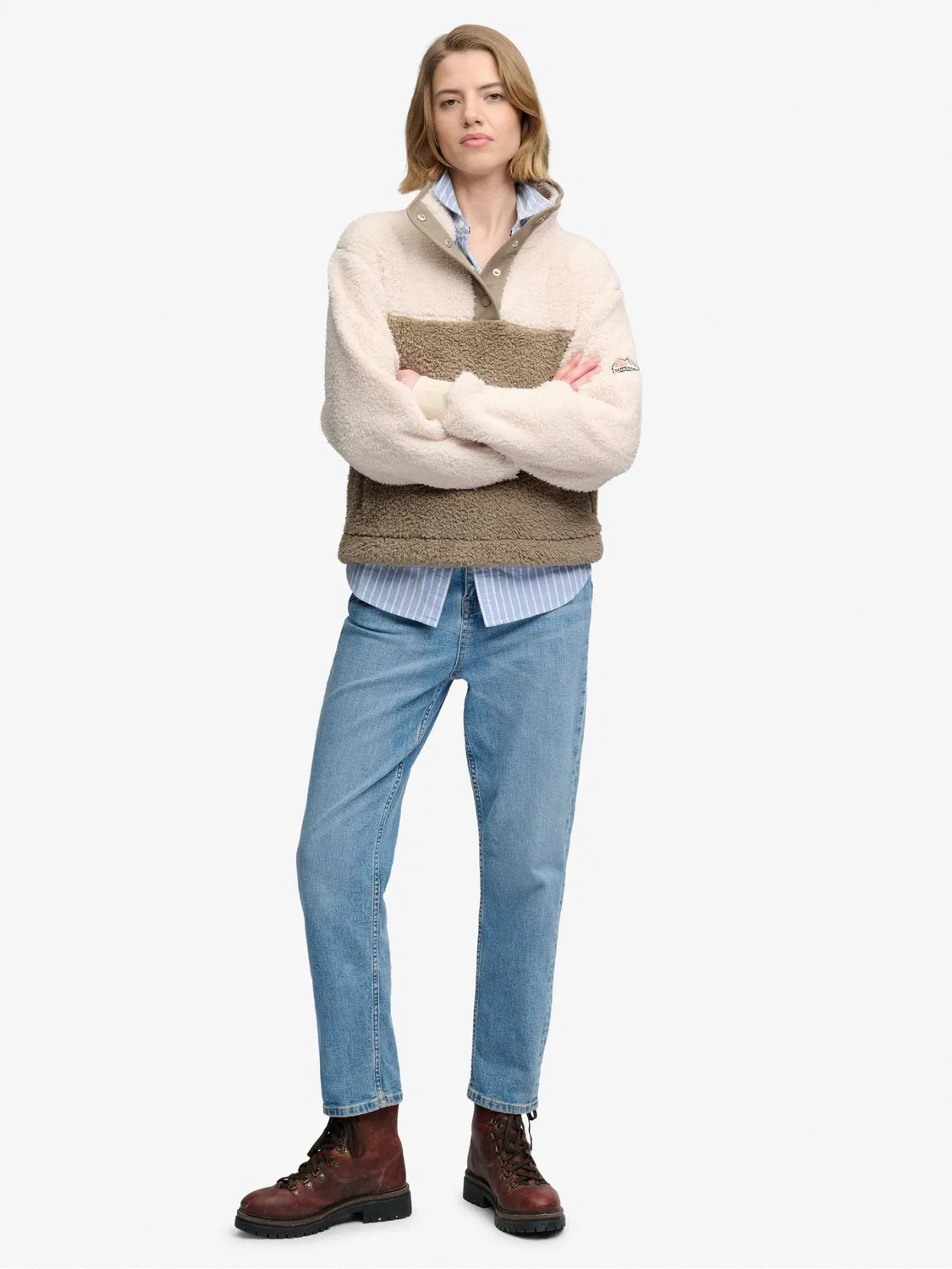 Свитшот Super Soft Mash Up Superdry, коричневый — фото 2