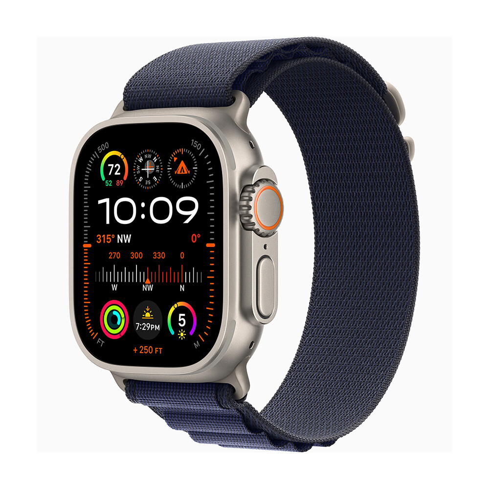 

Умные часы Apple Watch Ultra 2, 49 мм, GPS+Cellular, Natural Titanium Case/Navy Alpine Loop, L, Синий, Умные часы Apple Watch Ultra 2, 49 мм, GPS+Cellular, Natural Titanium Case/Navy Alpine Loop, L