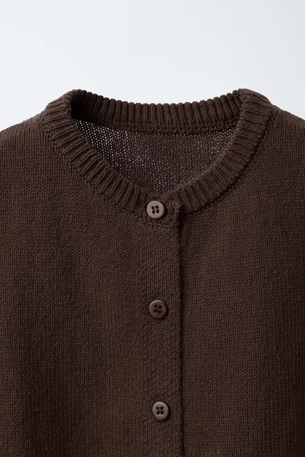 Вязаный жилет на пуговицах ZARA, Brown — фото 3