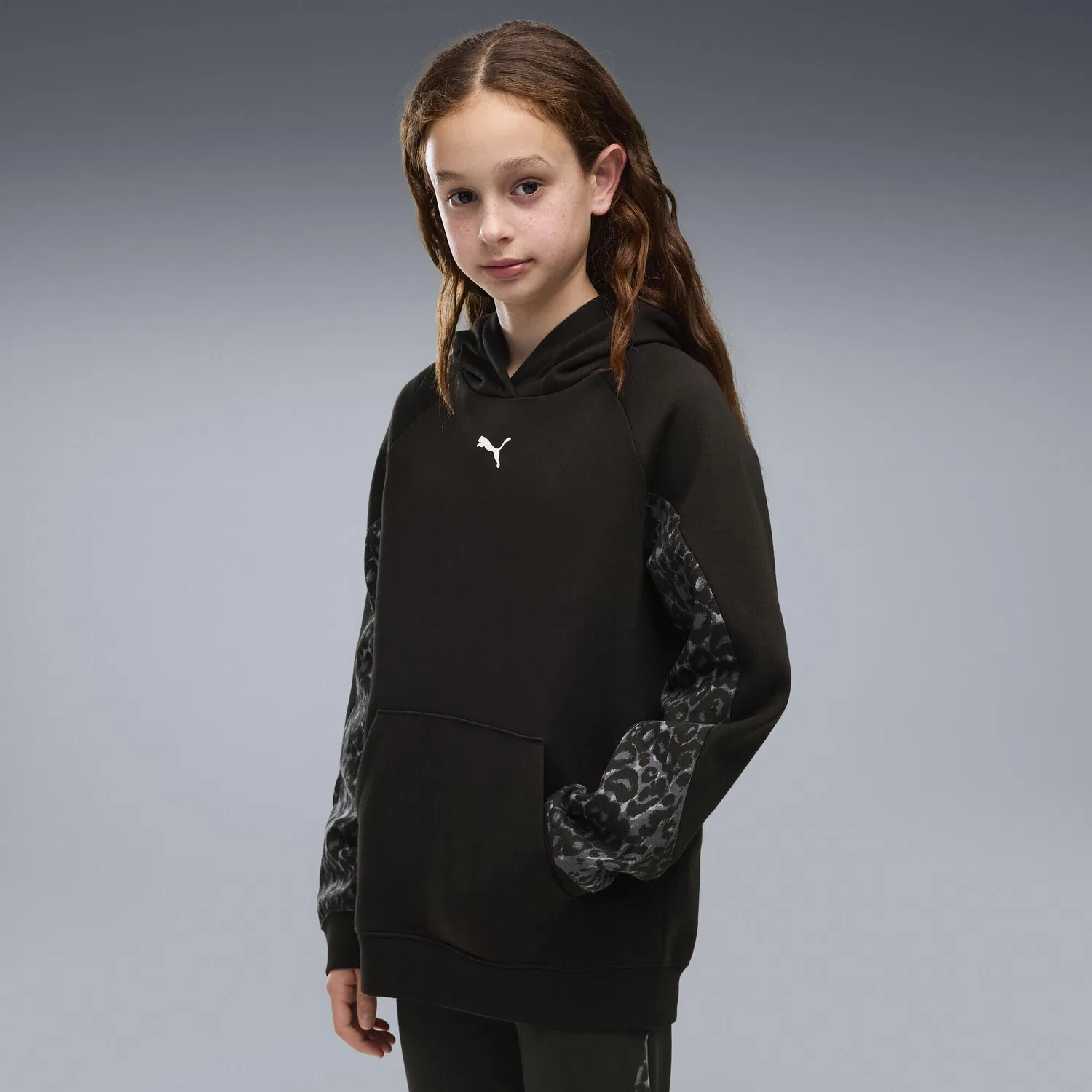 Детское худи с анималистичным принтом PUMA Sport Animal Puma, Черный — фото 2