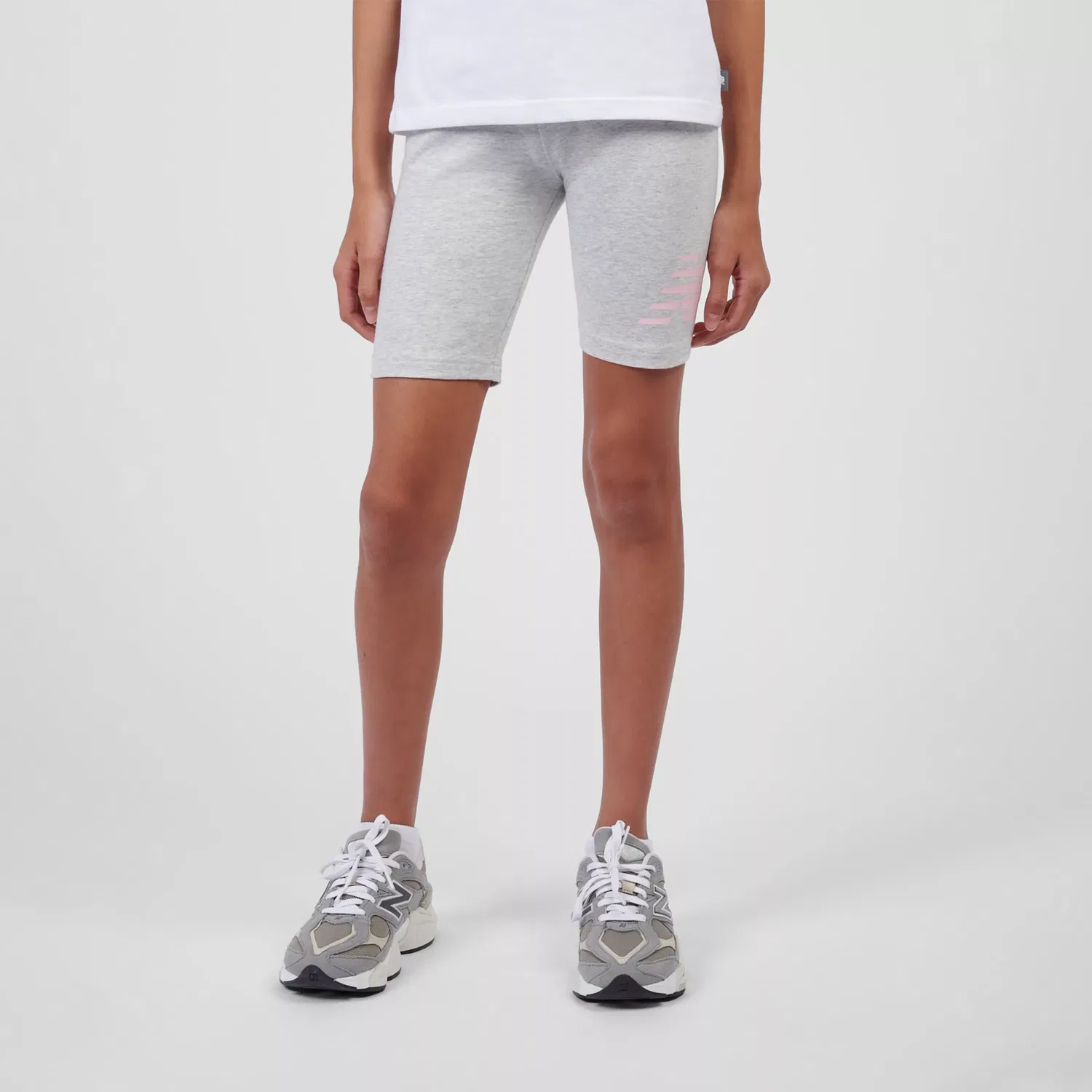 Детские велосипедки с принтом Stacked Logo New Balance, Ash Heather