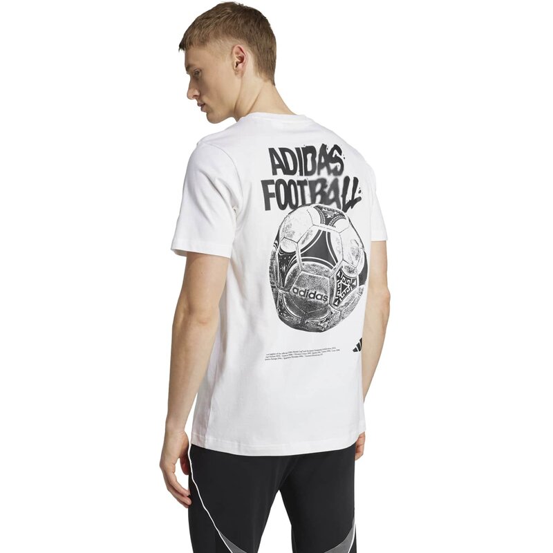 Футболка с графикой истории футбольного танго Adidas, белый — фото 3