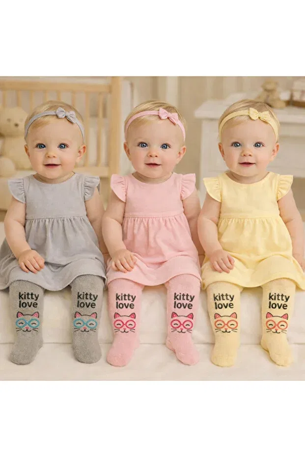 Детские колготки для девочек хлопковые 3 шт Pico Baby, Multicolor