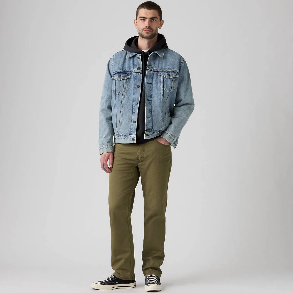 Мужские джинсы из саржевой ткани с зауженным кроем, модель 541 Levi's, Olive Night - Green