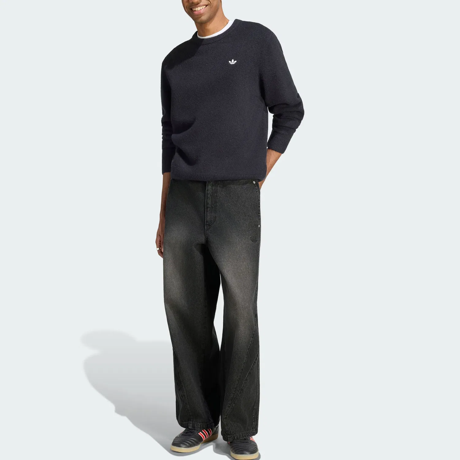 Мужские джинсы средней посадки Medium Denim Black Adidas Originals, Medium Denim Black — фото 3