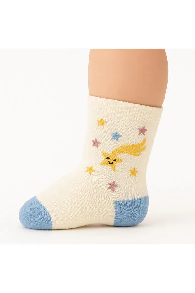 Детские носки для новорожденных хлопковые с принтом солнца и звезды Solde Socks, Multicolor — фото 2